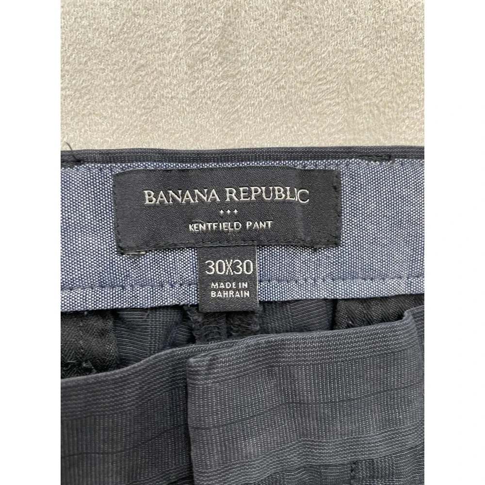 Banana Republic Kentfield Pant Mens 30x30 Gray Striped Cotton Chino Trousers